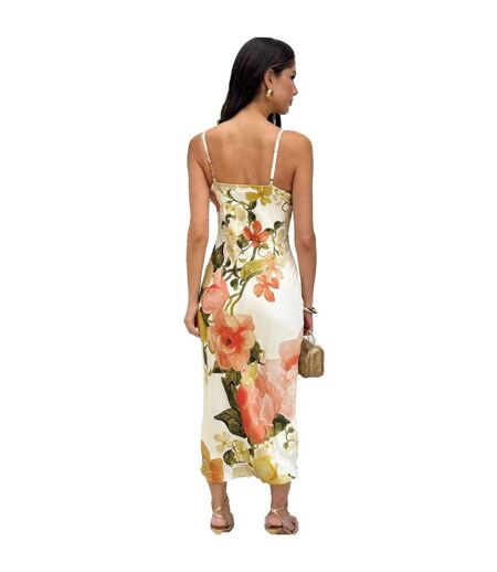 Robe À Bretelles Motif/style Floral Femme Crème AX Paris