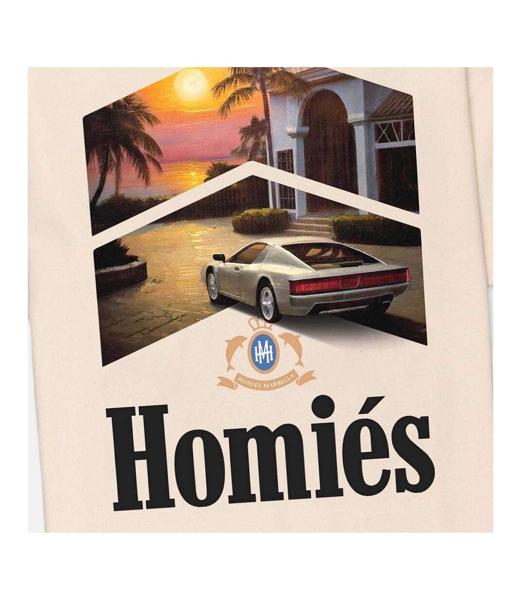 T-shirt Motif/style Course Special Edition Auto Homme Beige Homies Marbella-4