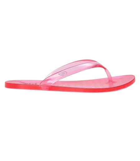 Womens/ladies Jelly Thong Strap Flip Flops Pink Ancient Greek Sandals