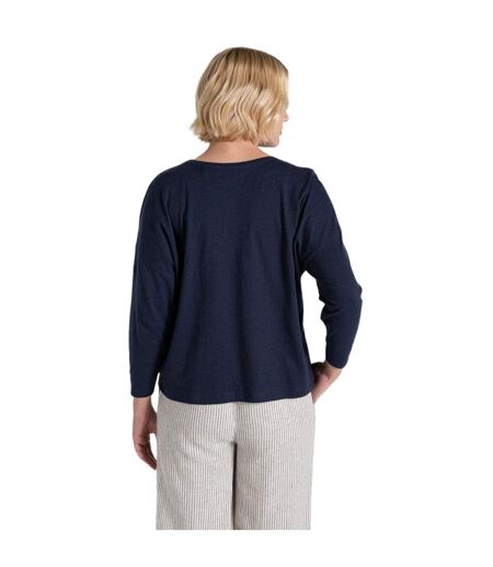 T-shirt Uni Manches Longues Emere Femme Bleu Marine Craghoppers