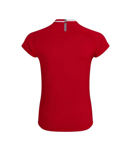 Womens/ladies Evader Hooped Vapodri Jersey Flag Red Canterbury