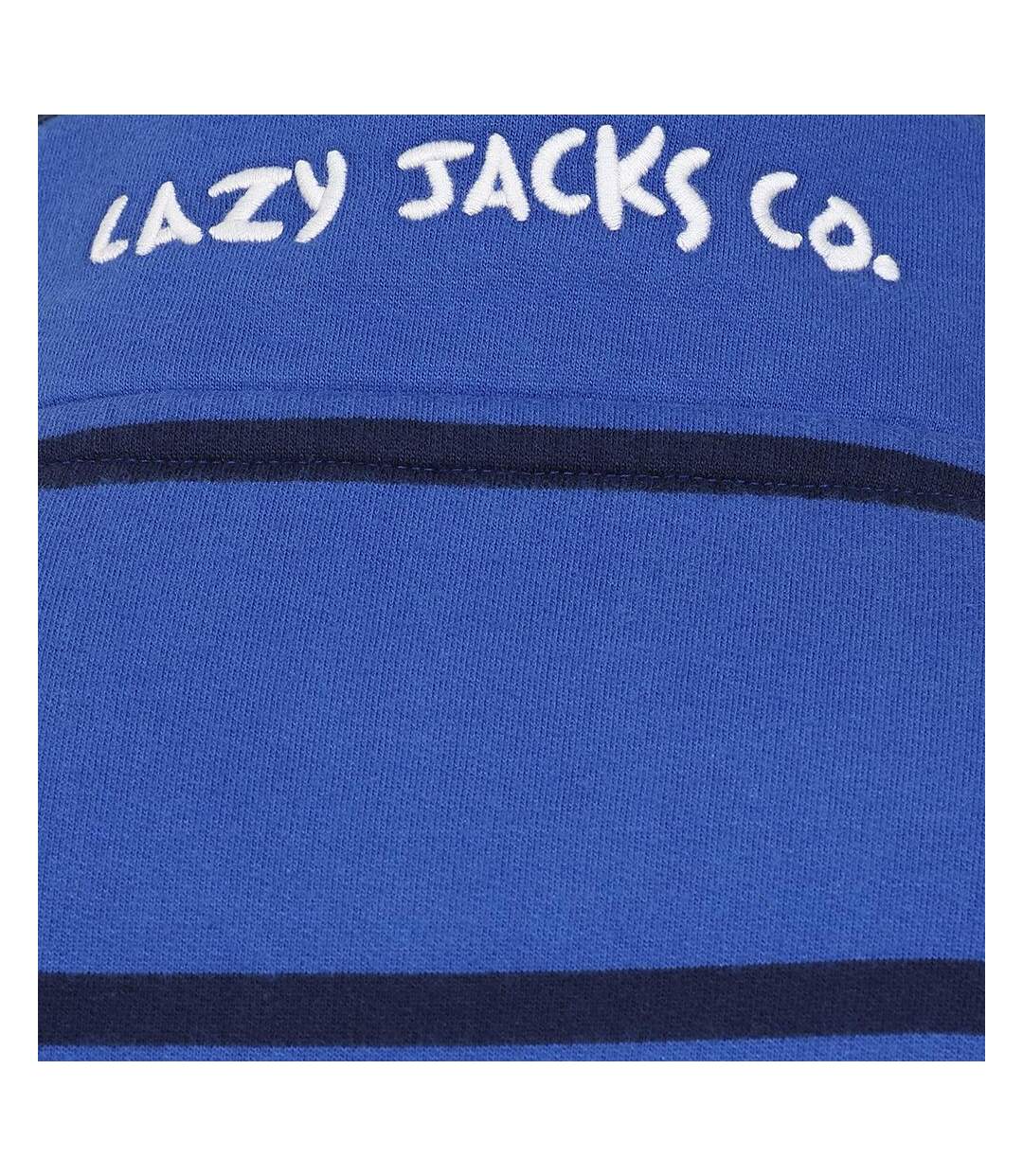 Sweat Motif/style Rayé Homme Bleu Roi Lazy Jacks-4