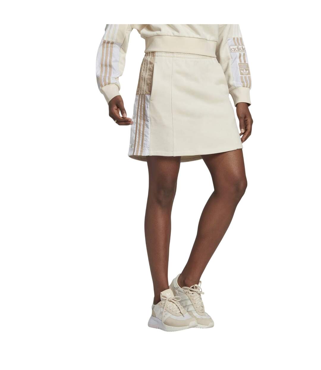 Mini Jupe Motif/style Rayure Latérale Originals Femme Blanc Adidas-3