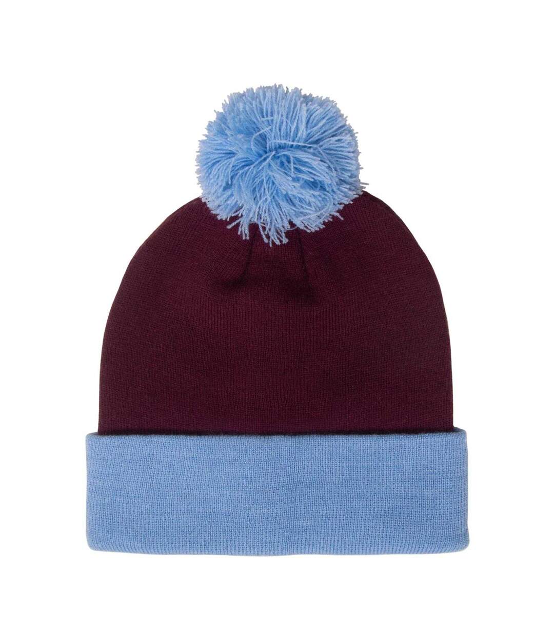 Retro Bobble Football Beanie Claret Blue Fan Originals-1
