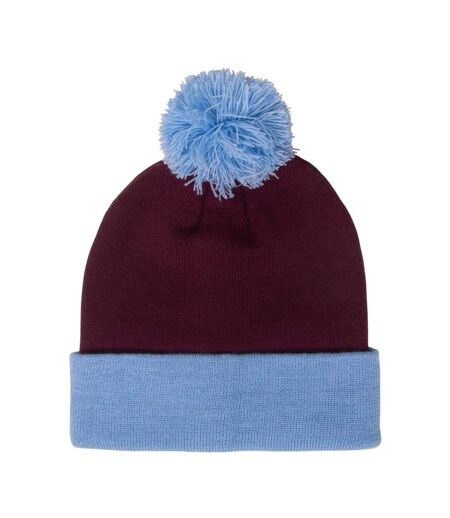 Retro Bobble Football Beanie Claret Blue Fan Originals
