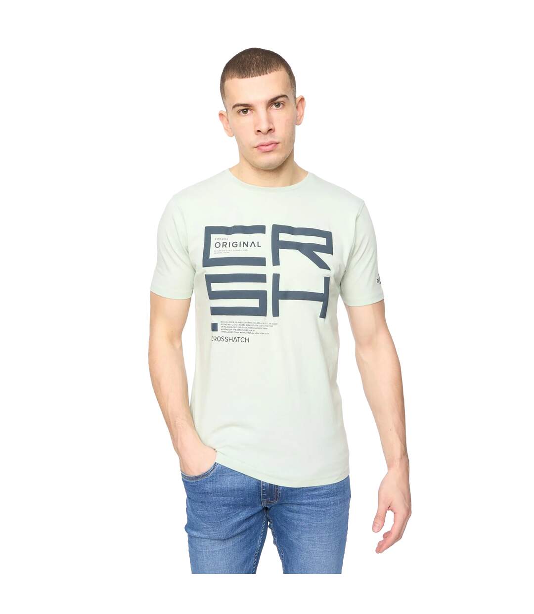 Mens Squarebox T-shirt Mint Crosshatch-2