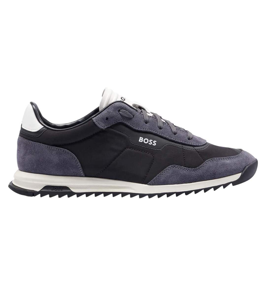 Mens Zayn Suede Low Trainers Black Boss-2