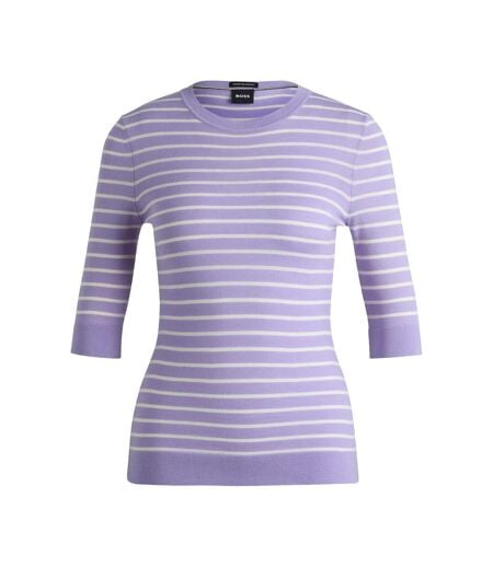 Sweat Style À Rayures Faleenas1 Femme Violet Boss