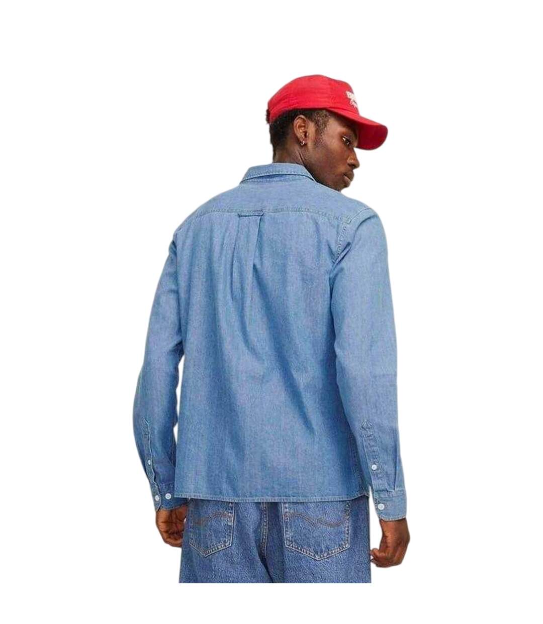 Chemise Homme Bleu Denim Clair Jack And Jones-3