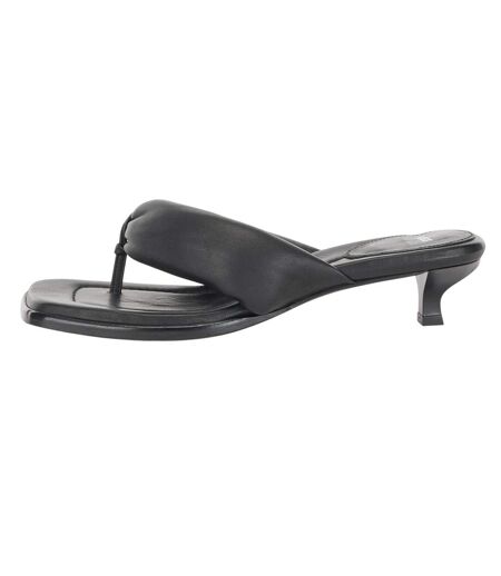Womens/ladies Gillian Leather Thong Strap Sandals Black Boss