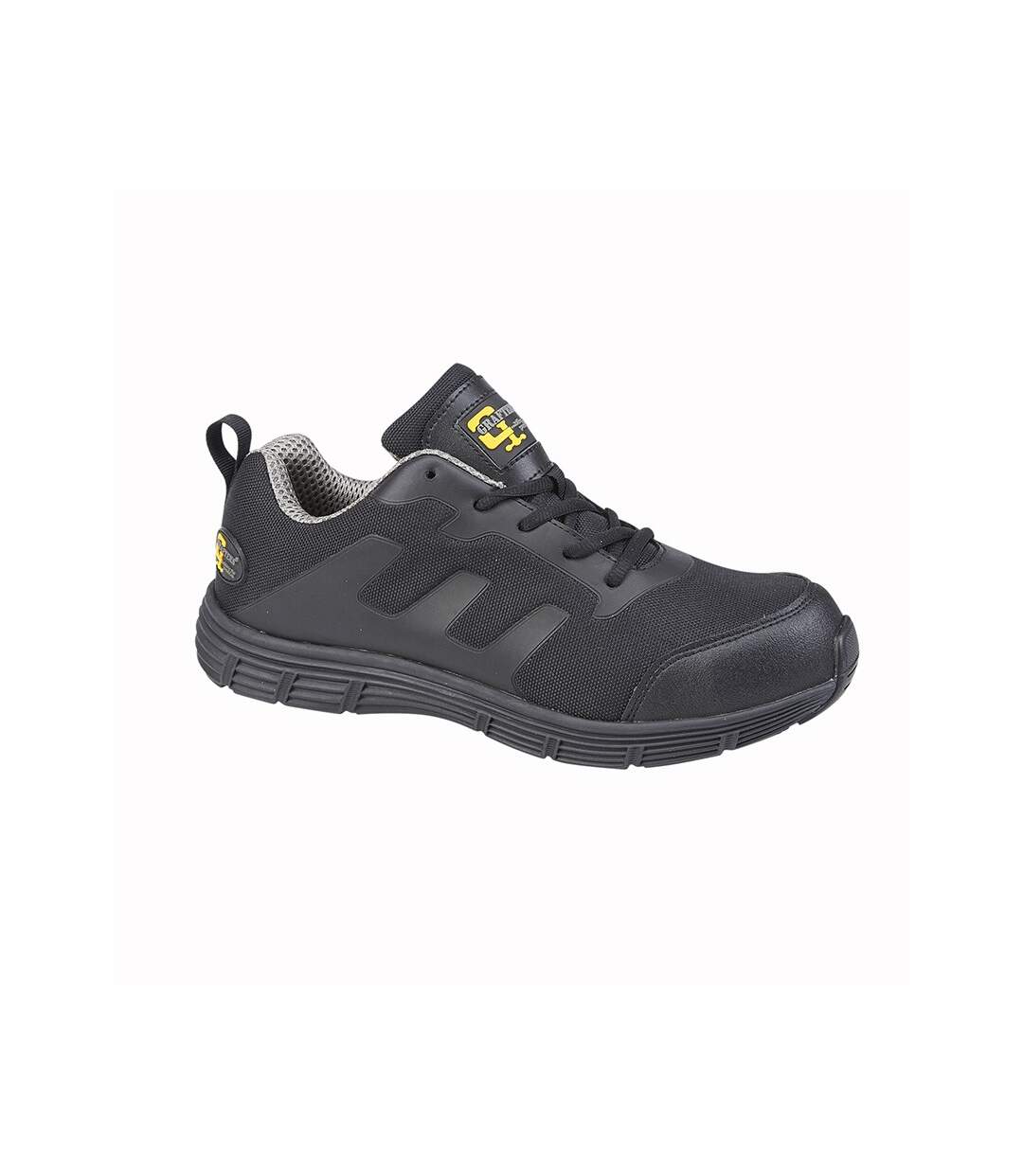 Mens steel toe safety trainers black/grey Grafters-1