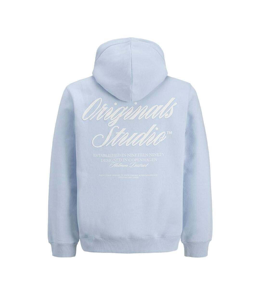 Sweat à capuche bleu homme jack & jones typo-2