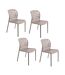 Lot de 4 chaises de jardin en polypropylène Sienne