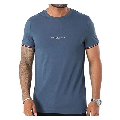 T-shirt Bleu Homme Tommy Hilfiger Tipped - L