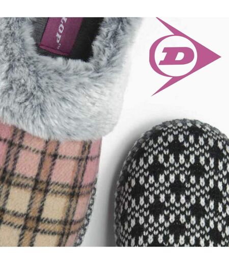Ladies Cosy Memory Foam Open Back Knitted Slippers