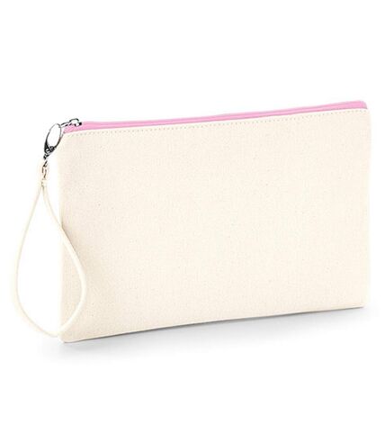 Westford Mill Canvas Wristlet Pouch (Natural/Pink) (10.2 x 6.7in) - UTPC3551