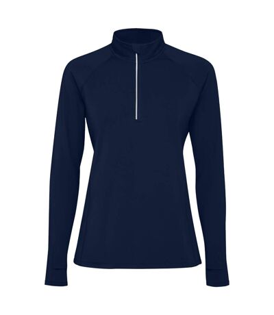 Womens/ladies estambul quarter zip long-sleeved sweatshirt navy blue Roly