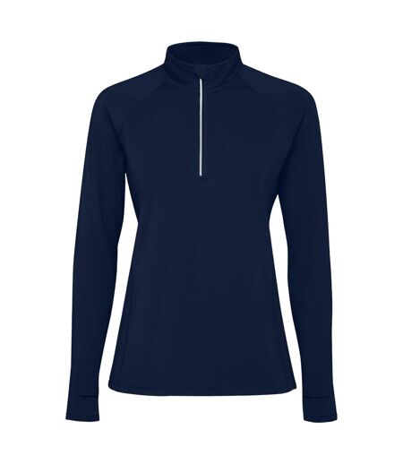 Womens/ladies estambul quarter zip long-sleeved sweatshirt navy blue Roly