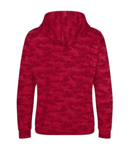 Sweat à capuche homme rouge camouflage Awdis