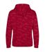 Sweat à capuche homme rouge camouflage Awdis