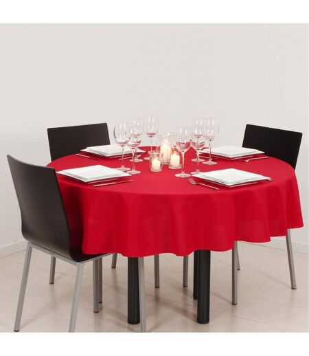 Nappe Antitache Ronde Unie 180cm Rouge