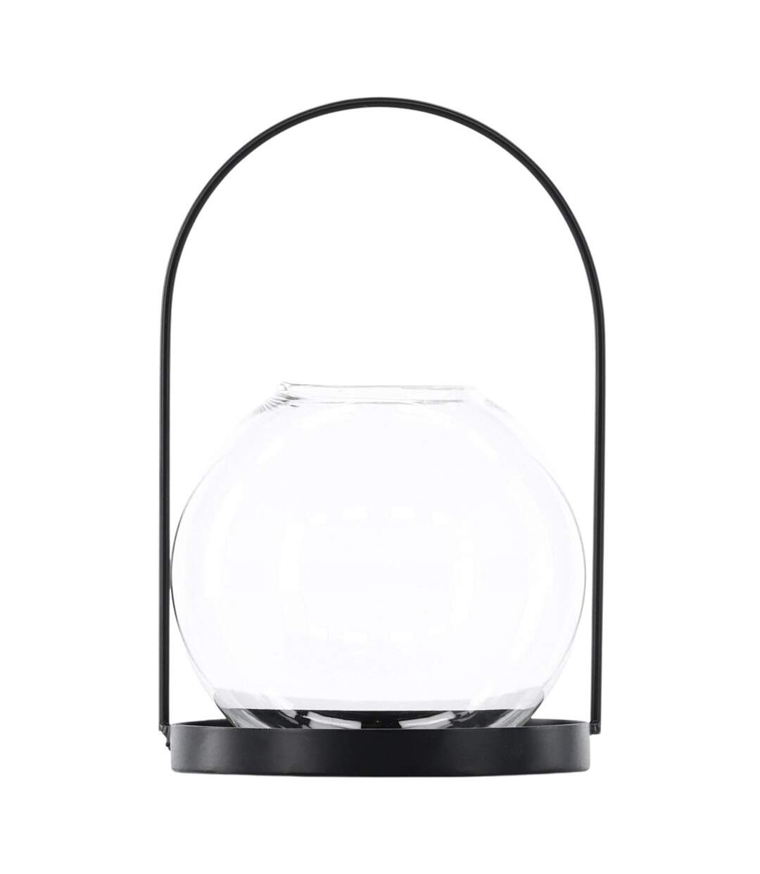 Lanterne Design en Verre Flora 14cm Noir-1