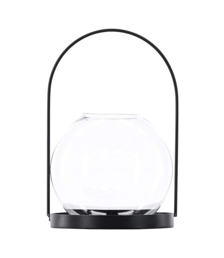 Lanterne Design en Verre Flora 14cm Noir