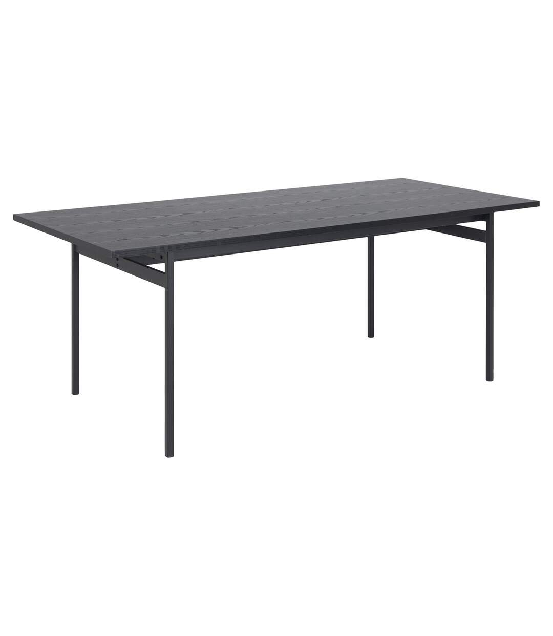 Table à manger en mélaminé et Métal 4 à 6 convives - L. 200 cm - Noir-1