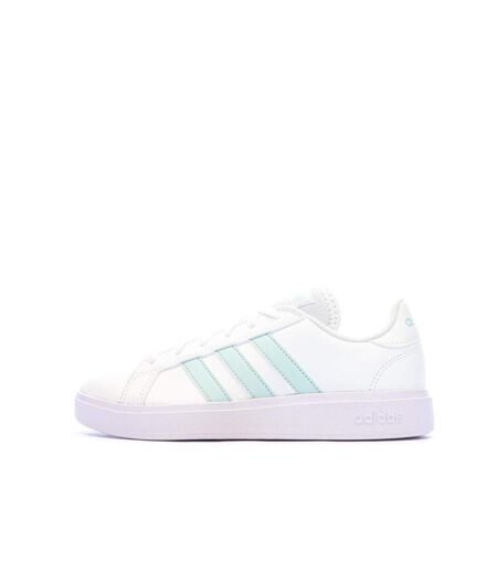 Baskets blanches/turquoises femme adidas grand court base 2.0