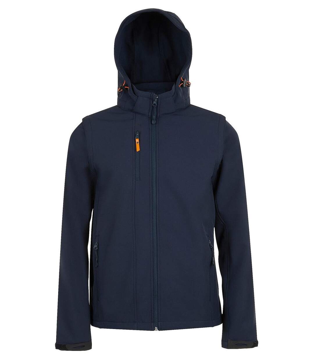 Veste softshell à capuche - manches amovibles - 01647 - bleu marine-1