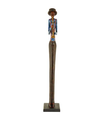 Hill Interiors Standing Jazz Band Trumpeter (Brown/Blue) (One Size) - UTHI1669