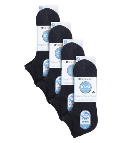 12 Pair Multipack Diabetic Trainer Socks for Swollen Feet & Ankles | IOMI | Cotton Cushioned Extra Wide Low Cut Socks for Men & Women