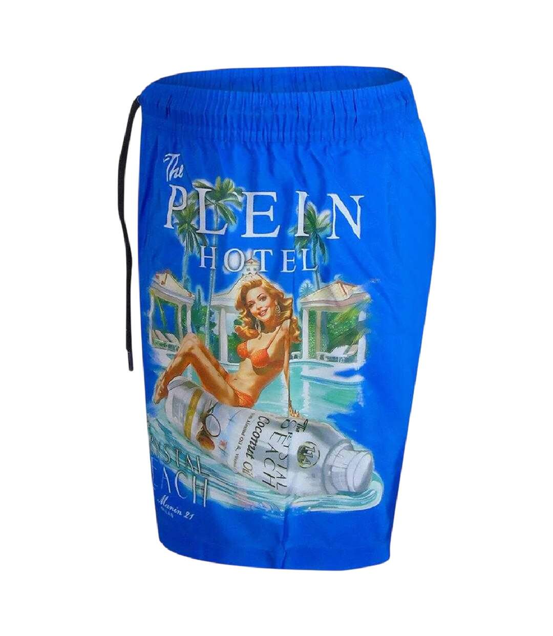 Short De Bain Motif/style Pin-up Homme Bleu Foncé Philipp Plein-3