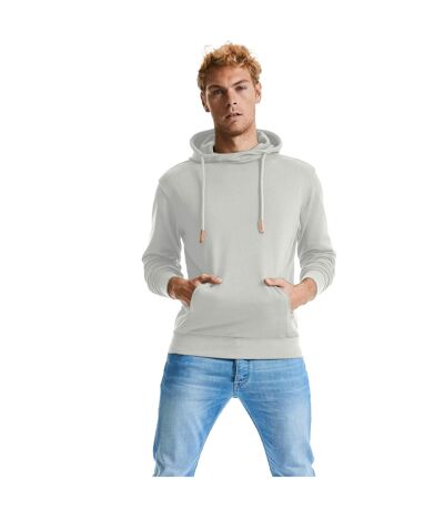 Adults Unisex Pure Organic High Collar Hooded Sweatshirt Stone Russell