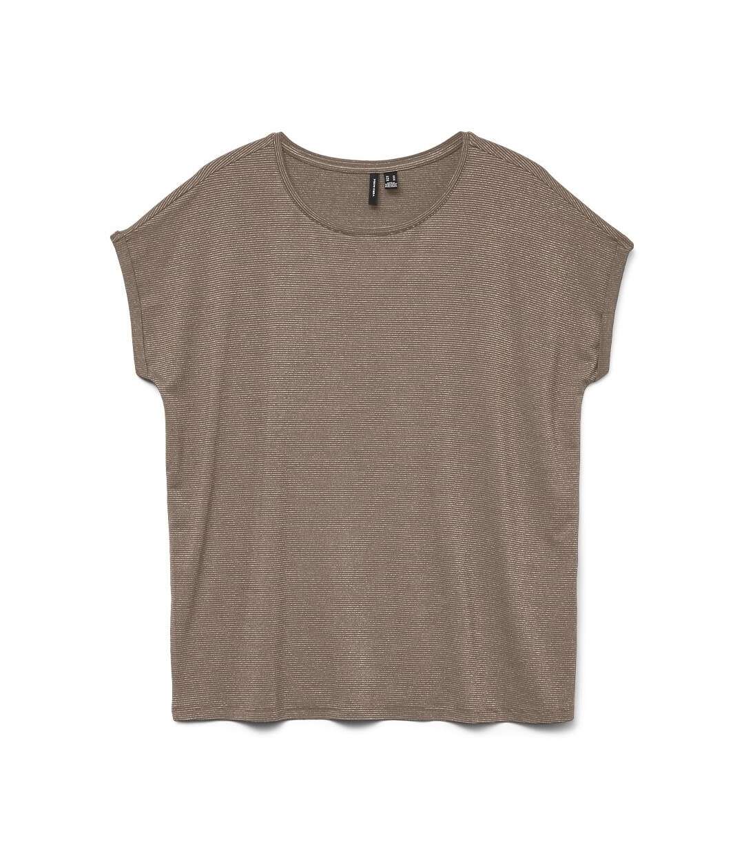 T-Shirt marron femme vero moda lava-1
