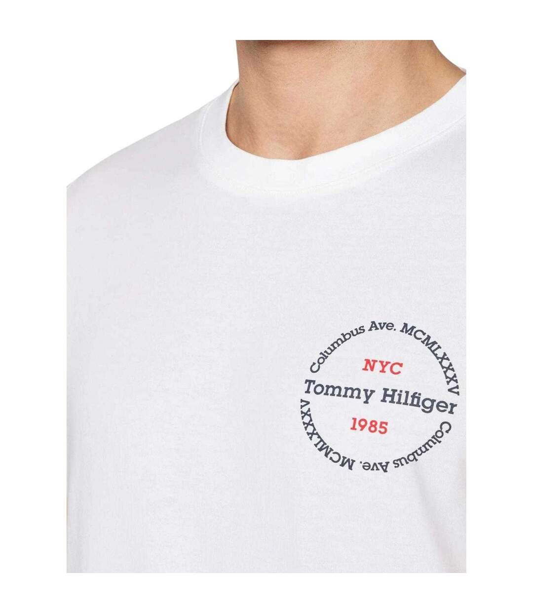 T-shirt Motif/style Logo Dans Cercle Homme Blanc Tommy Hilfiger-4