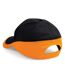 Lot de 2  casquettes de sport adulte noir/orange Beechfiel