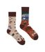 1 Pack Unisex Mismatched Novelty Odd Socks - Coffee-1