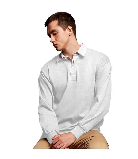 Front Row - T-shirt de rugby à manches longues en coton - Homme (Blanc) - UTRW473