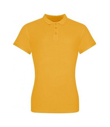 Awdis Womens/Ladies Piqu Cotton Polo Shirt (Mustard Yellow)