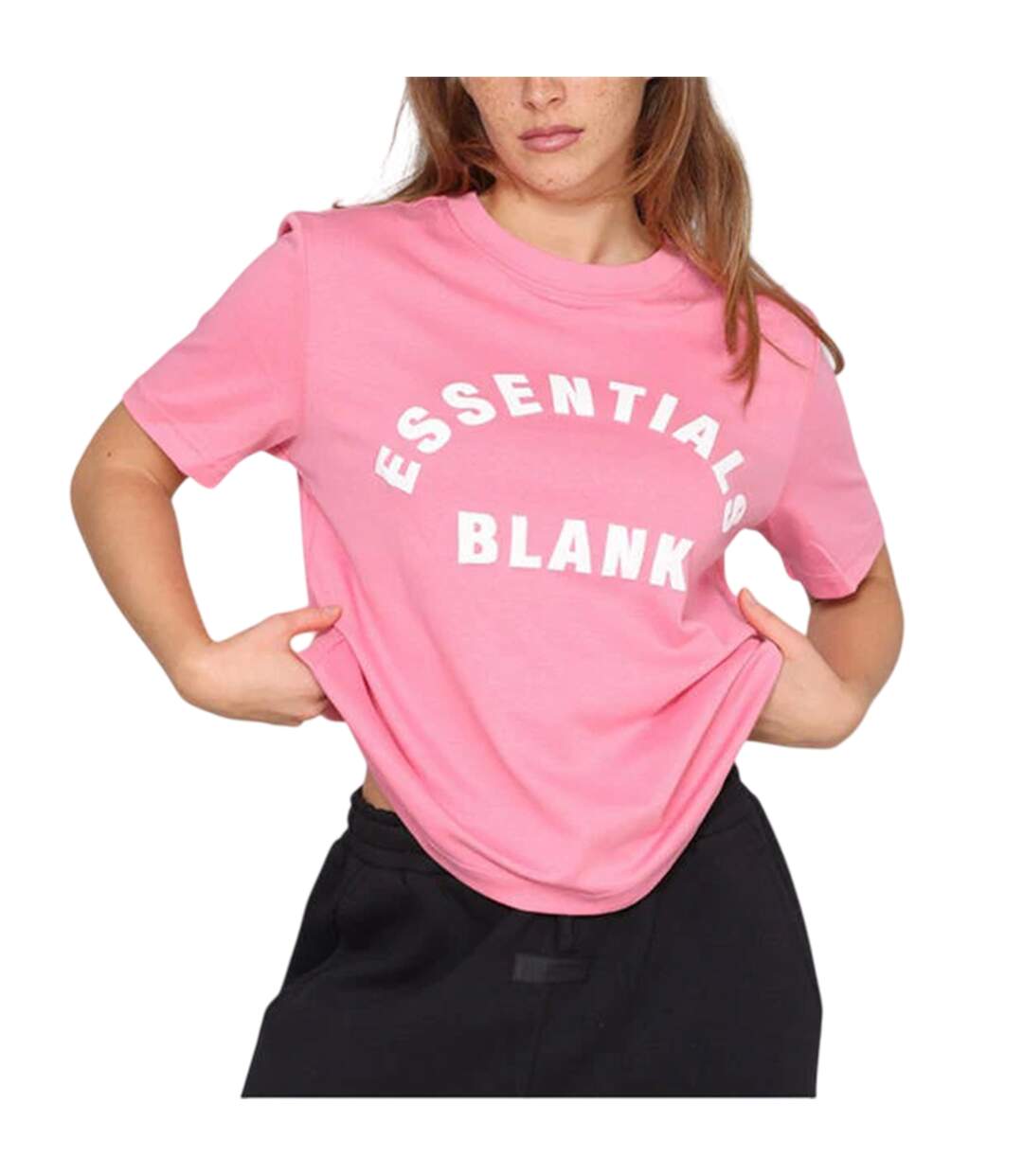 Womens/ladies Oversized Boyfriend T-shirt Pop Pink Blank Essentials-3