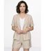 Veste ceinturée manches courtes avec lin-1