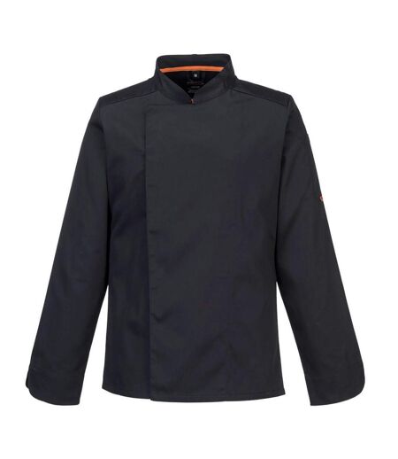 Portwest Mens C846 Pro Air-Mesh Long-Sleeved Chef Jacket (Black)