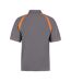 Mens oak hill polo shirt charcoal/orange Kustom Kit