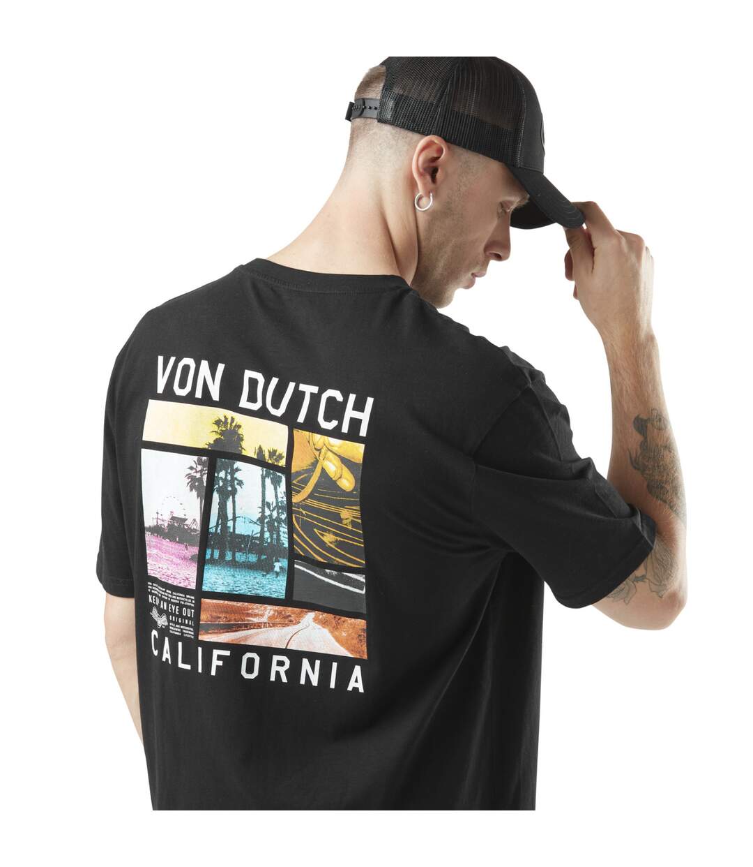 T-shirt homme col rond relax fit avec print dans le dos Photos Vondutch-2