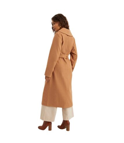 Dorothy Perkins Womens/Ladies Wrap Petite Longline Coat (Camel) - UTDP4090