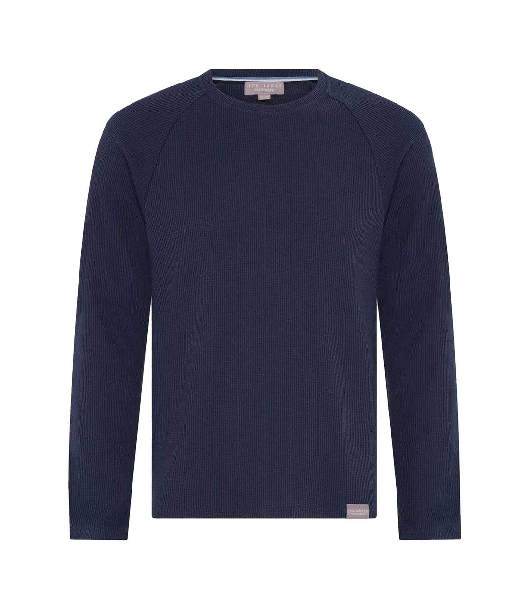 Mens Lettering Crew Neck Regular Long Pyjama Set Navy Ted Baker-2