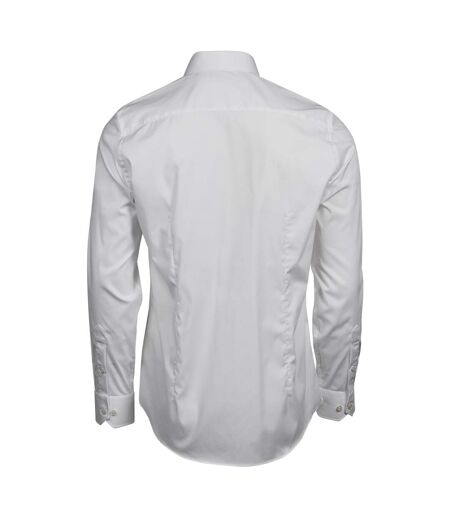 Tee Jays Chemise de luxe à manches longues en tissu extensible pour hommes (Blanc) - UTPC4792