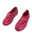Zedzzz Womens/Ladies Janice Touch Fastening Floral Slippers (Wine) - UTDF533