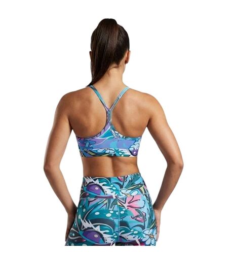 Womens/ladies Abstract Sports Bra Blue Purple Reebok